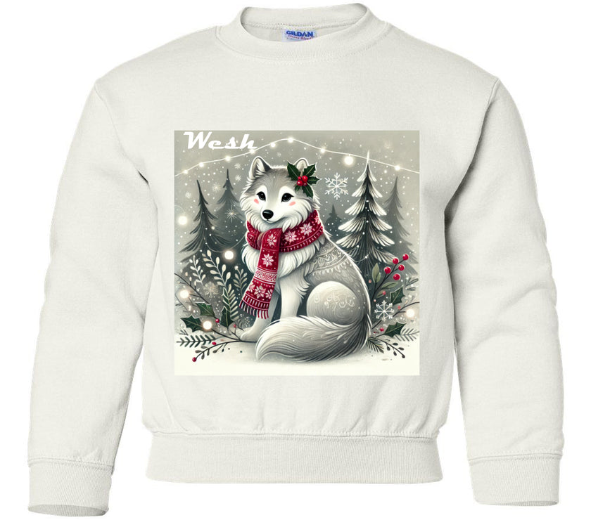 Pull de loup de noël