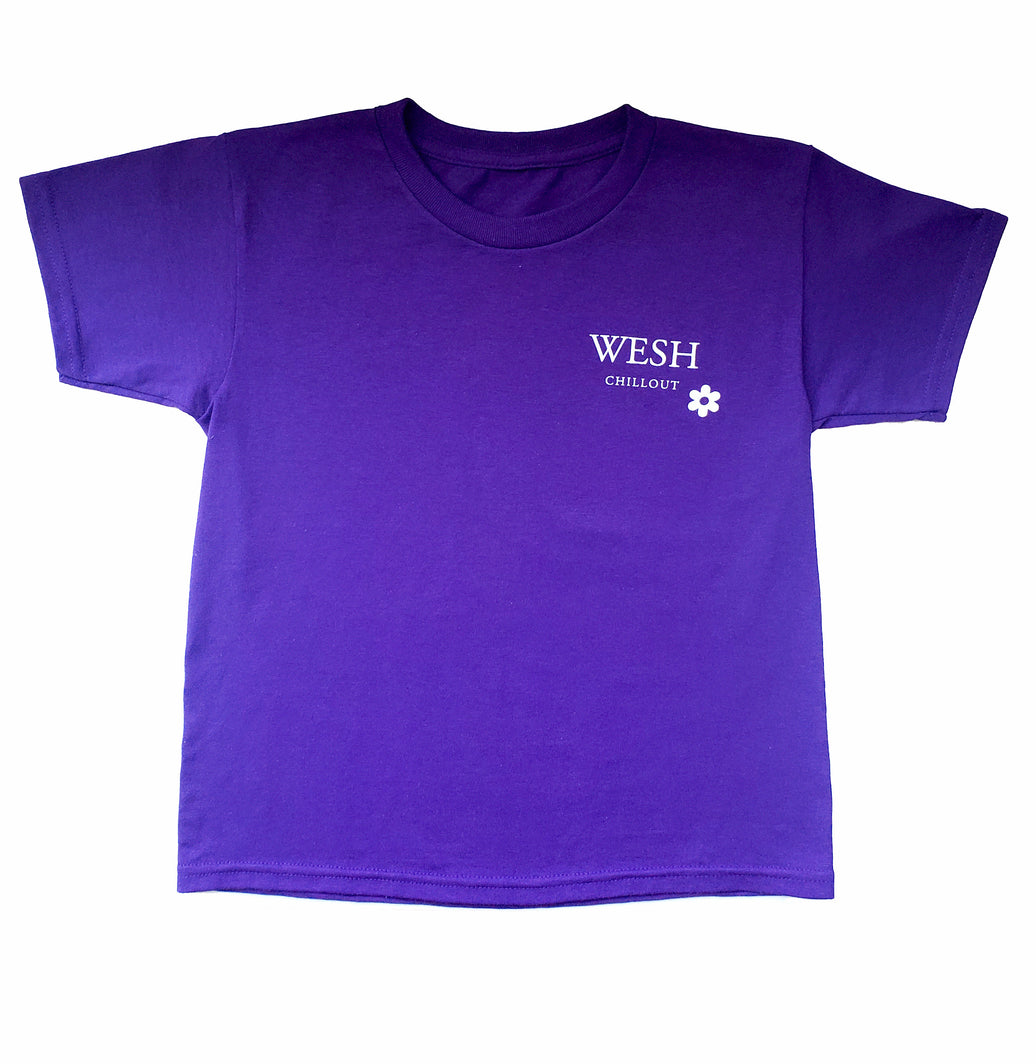 T-shirt mauve avec fleur