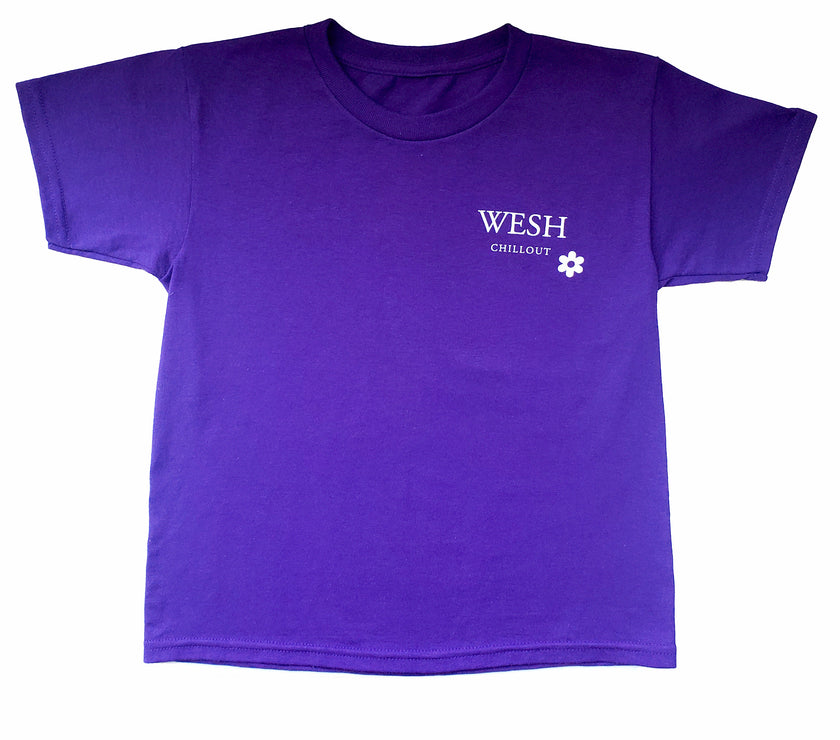 T-shirt mauve avec fleur