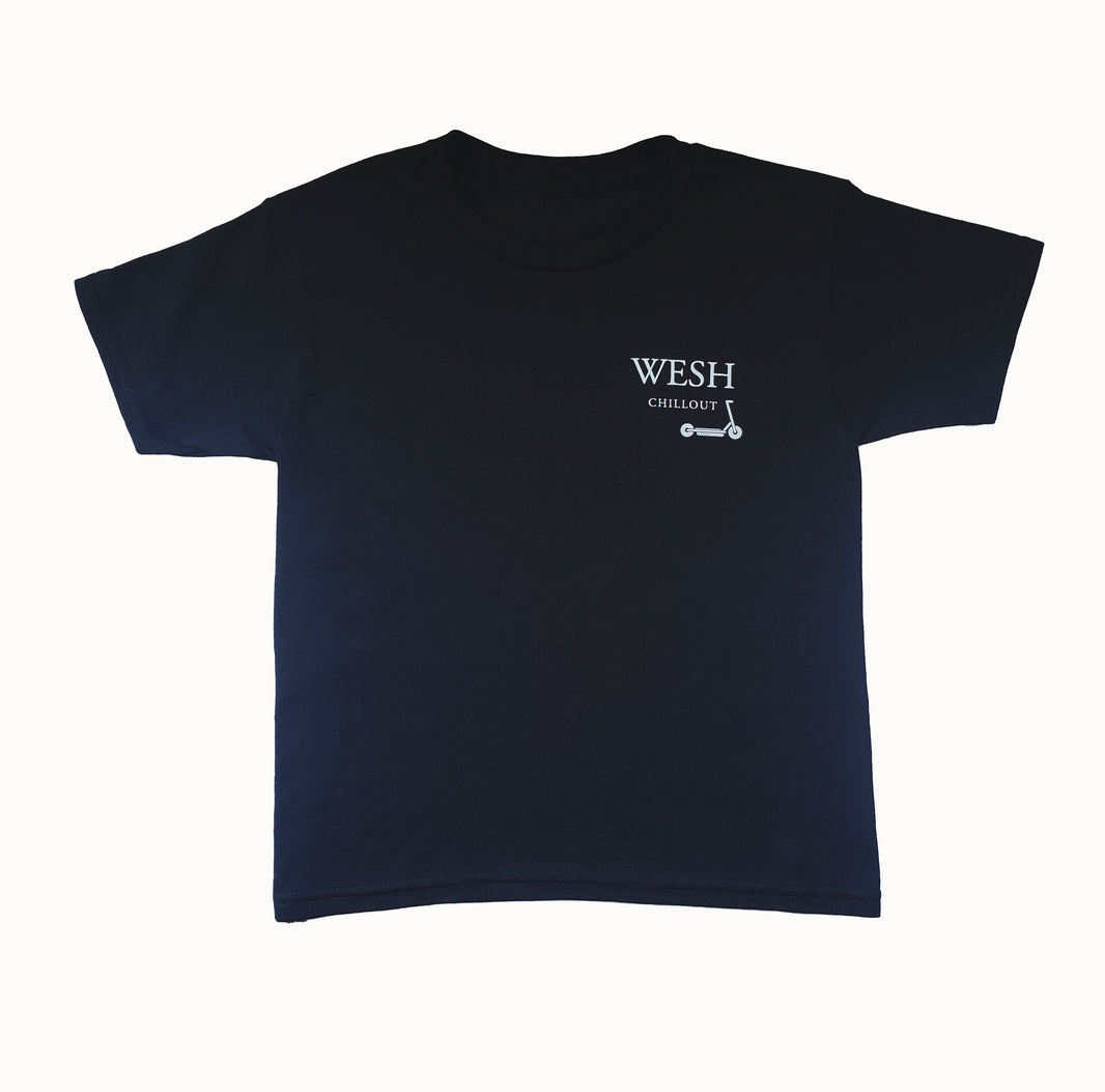 T-shirt noir avec trottinette
